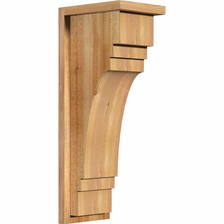 Ekena Millwork Pescadero Rough Sawn Corbel w/Backplate, Western Red Cedar, 8"W x 10"D x 26"H COR08X10X26PEC01RWR